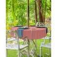 thumbnail image 3 of Coral Red Outdoor Tablecloth with Umbrella Hole and Zipper, Solid Color Table Cover for Round Tables Waterproof Tabletop Collection for Patio, Garden, Picnic, Camping 60R, 3 of 6
