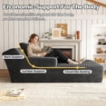 thumbnail image 3 of 67'' Oversized Chaise Lounge Chair, Cloud Plush Corduroy Sofa Bed for Living Room, Modern Deep Seat Sleeper Couch with Back Cushion, No Assembly Required, (Deep Black), 3 of 12
