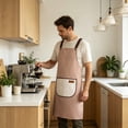 thumbnail image 4 of Unisex Waterproof and Oil-Resistant Kitchen Apron with Adjustable Neck Strap, Wipeable PVC Material, Front Pocket, 70 x 68 cm, Multicolor, 4 of 6