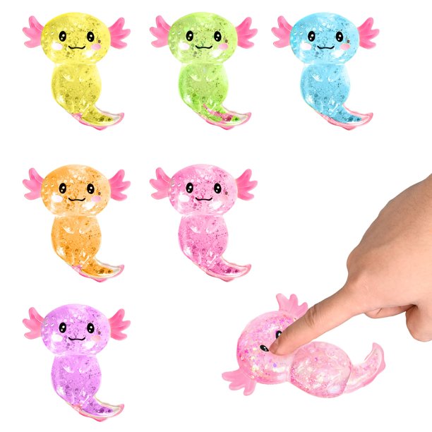 Juguetes antiestrés squishy de ajolote IRIBALEI, 6 piezas