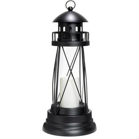 Large Metal Lighthouse Lantern, Black