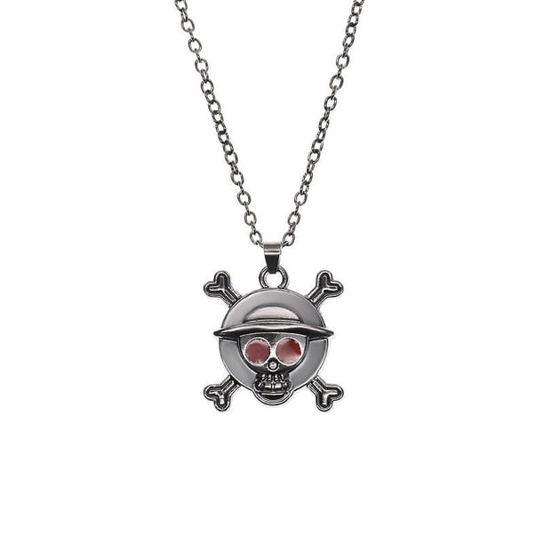 Collar de Halloween con colgante de cabeza de calabaza, murciélago y calavera fantasma