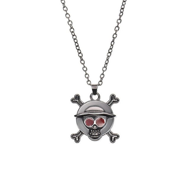 Collar de Halloween con colgante de cabeza de calabaza, murciélago y calavera fantasma