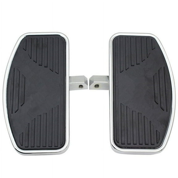 Fauful Universal Motorcycle Foot Boards, Black, Metal Steel & Rubber, 2 Pieces