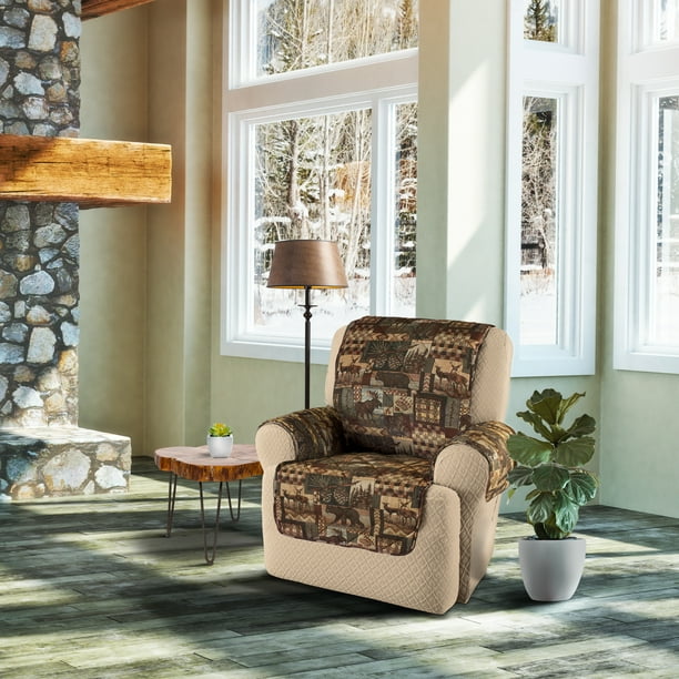 Innovative Textile Solutions 1 Piece Lodge Print Recliner Wing Piece Lodge Print Recliner