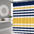thumbnail image 2 of Navy Blue Yellow Shower Curtain Abstract Geometric Stripe Modern Contemporary Simple Fashion Boho Mid Century Bathroom Set Bathtub Accessories Polyester Fabric with Hooks 36Wx70H Inch, 2 of 6