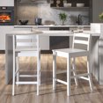 thumbnail image 2 of Costway 24-Inch Wooden Bar Stools Set of 4 with Ergonomic Backrest Counter Height Stools White, 2 of 6