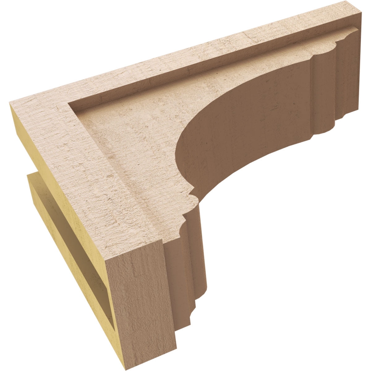 5"W x 15"D x 10"H Classic Warren Rough Cedar Woodgrain TimberThane Corbel, Primed Tan