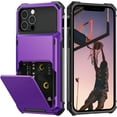 thumbnail image 1 of KOMI for iPhone 12/12 Pro Case with Card Holder[Store 5 Cards] Dual Layer Heavy Duty Shockproof iPhone 12 Wallet Case with Hidden Card Slot Large Storage Case for iPhone 12(Black), 1 of 5