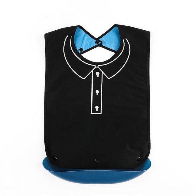 Bib Waterproof Leak-Proof Adult Drooling Bib Stain-Resistant Printing Elderly Bib Drooling Towel