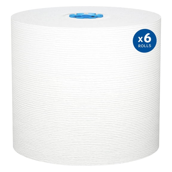 Kleenex® Hard Roll Paper Towels, Bulk (25637), Hardwound, Premium Absorbency Pockets™, for Blue Core Dispensers, White, (700'/Roll, 6 Rolls/Case, 4,200'/Case)