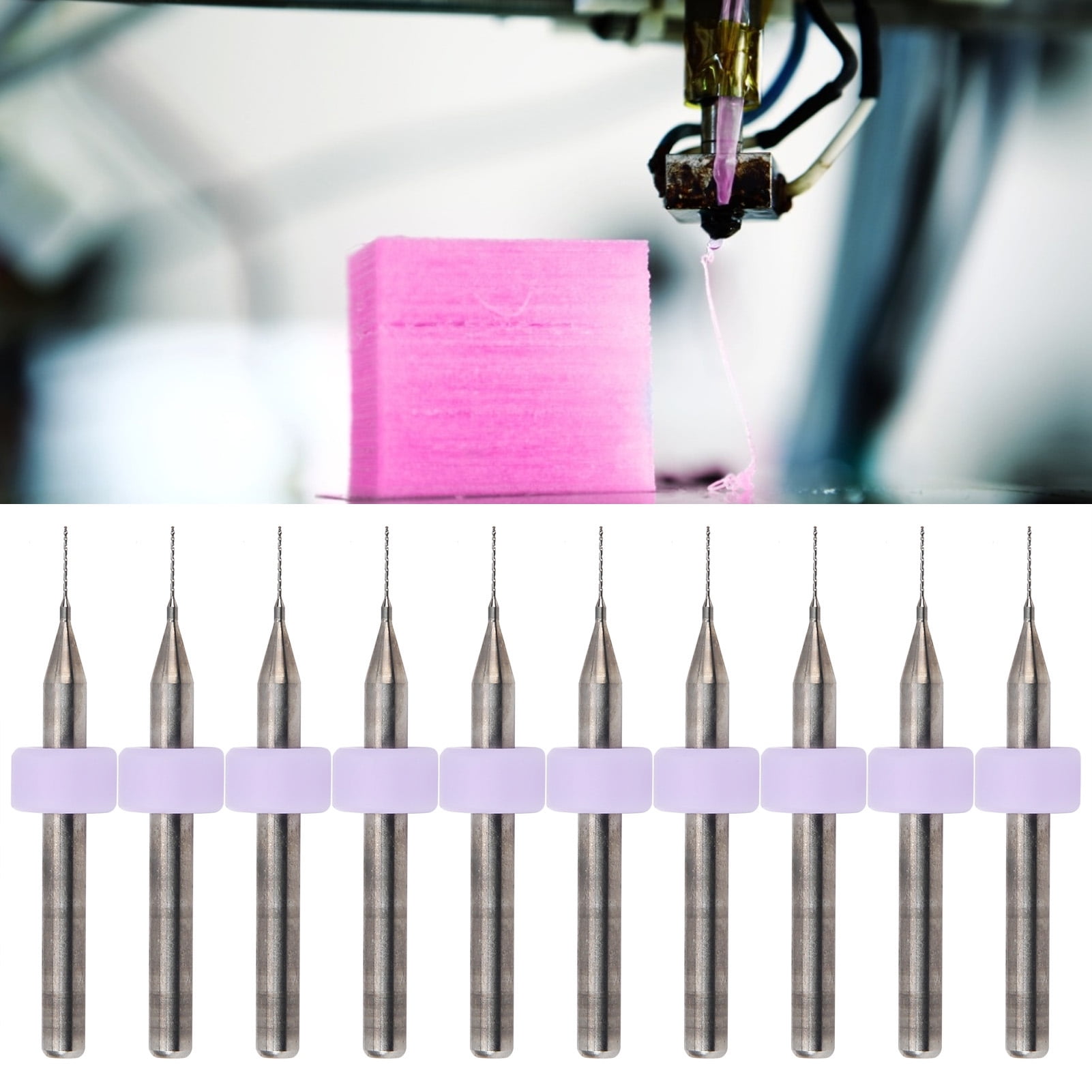 10pcs 0.3mm Tungsten Carbide Cleaning Nozzle Drill 3D Nozzle Cleaning Cleaning Needle Nozzle Drill Bits 3D Printer Accessory 