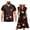 Green Leaf, variant on Sunflower Couples' Outfits Leopard Print Husban and Wife Clothing Men's Button Down Shirt Hawaiian Shirts and Womens Short Sleeve Dress Casual Beach Party Dresses Size S