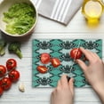 thumbnail image 4 of Damask Cutting Board, Vintage Vertical Order Floral Ornament with Simple Dots, Decorative Tempered Glass Cutting and Serving Board, in 3 Sizes, by Ambesonne, 4 of 5