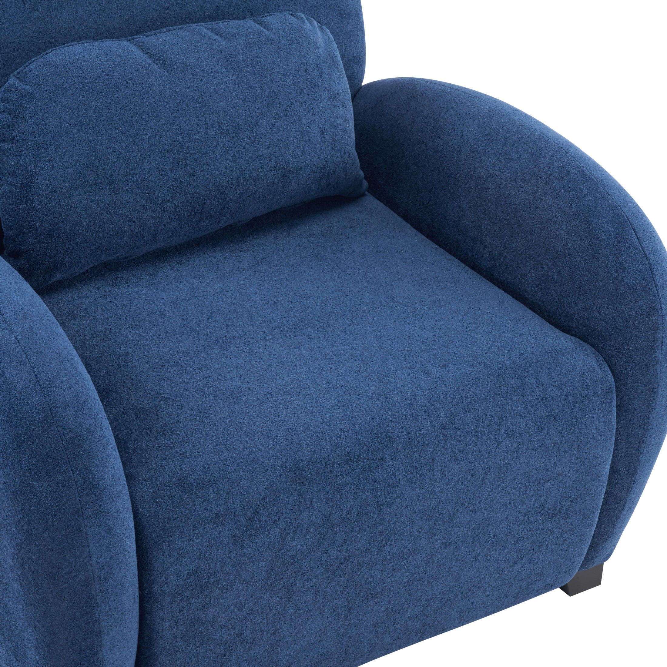 Christopher Knight Home 35" Modern Velvet Accent Armchair with Lumbar Pillow, Rubberwood Legs, Blue
