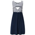 thumbnail image 1 of YAGHYAGH Pregnant Womens Summer Sundress Striped Sleeveless Maternity Nursing Dress, 1 of 3