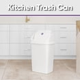 thumbnail image 6 of Superio Large Plastic Kitchen Trash Can 13 Gallon White  Swing Top Trash Can with Lid, 52 Qt Garbage Waste Bin for Kitchen, Garage, Indoor and Outdoor Trash Can, 6 of 9