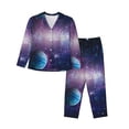 thumbnail image 1 of Balery Planets Stars And Galaxies1 Conjunto de Pijama con Estampado para Mujer, Conjunto de Dos Piezas con Manga Larga, Ropa de Dormir Suave con Bolsillos, Pijamas Cómodos-X-Large, 1 of 7