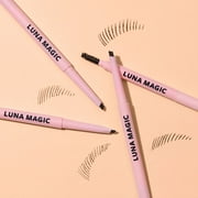 LUNA MAGIC Eyebrow Pencil with Spoolie Brush, Dark Brown, 0.03 fl oz