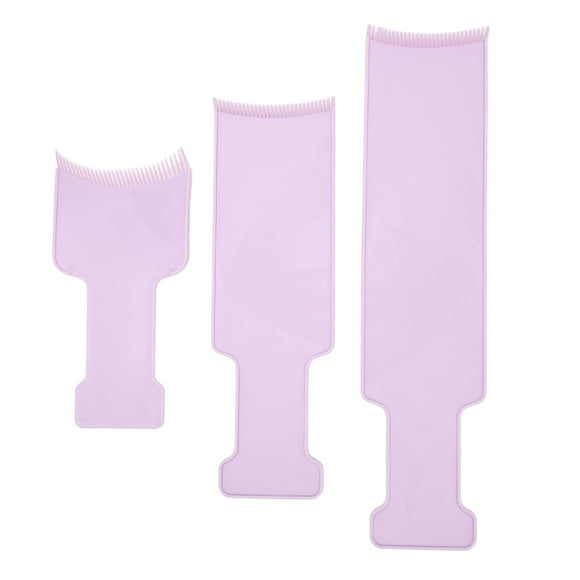 Board and Brush Set, 3pcs Highlighting Board Barber Hair Salon Hair Dye Sectioning Paddle Set, Hair Coloring Dyeing Hairdressing Tint Tool for Coloring (Purple)