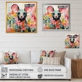 thumbnail image 4 of Designart "Curious Rat in Pink Blooms I" Animals Framed Wall Art - Traditional Pink Mouse Bedroom Framed Canvas Wall Art, 4 of 6