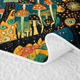 thumbnail image 5 of Homewish Boho Botanical Mushroom Quilt King,Vintage Fungus Plant King Coverlet Set,Black Reversible,3 Pieces, 5 of 7
