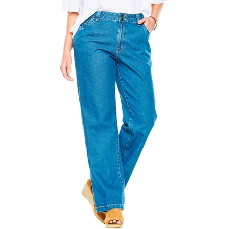 Woman Within Plus Size Wide Leg Cotton Jean