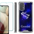 thumbnail image 1 of Shockproof Bumper Phone Case for Samsung Galaxy A32 5G, with Tempered Glass Screen Protector, by OneToughShield ® - Zodiac / Gemini, 1 of 3