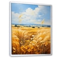 thumbnail image 2 of Designart "Gold and Sky Yellow Blue Prairies III" Landscape & Nature Floater Framed Canvas Print, 2 of 7