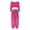 Hot Pink, variant on Womens Belly Dance Outfit Chiffon Puff Long Sleeve Crop Top and Lantern Pants Dance Suit Hot Pink One Size