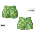 thumbnail image 5 of Fotbe Cartoon Frog And Lotus Leaf Seamless Shorts, Womens Workout Shorts High Waist Stretch Booty Short for Gym/Yoga/Running/Biking-X-Large, 5 of 9