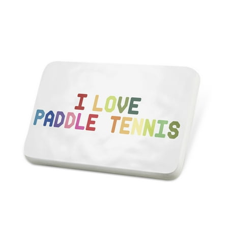 Porcelein Pin I Love Paddle Tennis,Colorful Lapel Badge – NEONBLOND