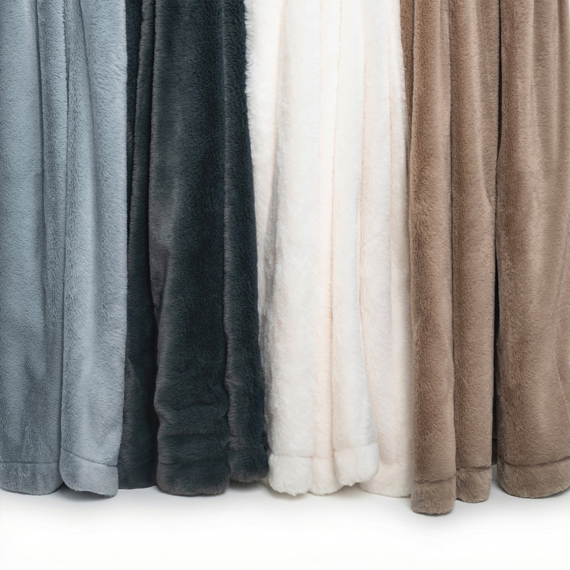 Americanflat Throw Blanket - 50x60 Inch Double Sided Luxe Faux Fur - Soft Plush Fleece Bedding - Cozy Warmth For Living Room Couch Or Sofa - Taupe