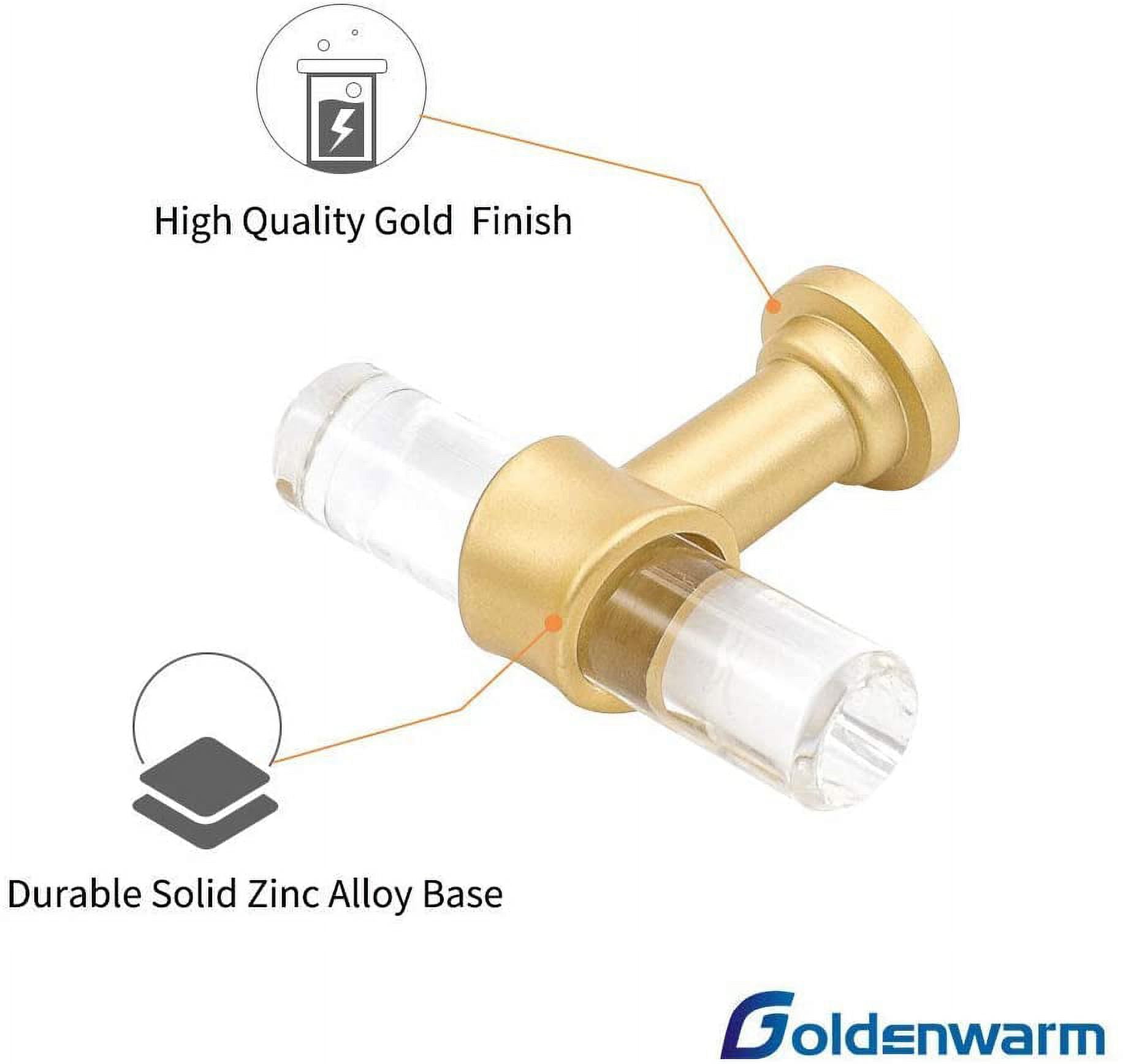 goldenwarm 5 Pack Cabinet Pulls Brushed Nickel Kitchen Drawer Door Pulls Gold Drawer Handles Bathroom Cabinet Hardware 3in Hole Centers