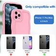thumbnail image 6 of Case for iPhone 11 Pro Max Case Wave, Curly Frame Design for Women Girls, Cute Wavy Solid Color Aesthetic Phone Case Soft Flexible TPU Shockproof Full-Body Protective Case Cover 6.5" - Pink, 6 of 12