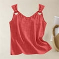 thumbnail image 5 of Xdegoge Linen Clothes for Women Sleeveless Scoop Neck Ring Strap Tank Top Loose Casual Breathable Lightweight Summer Weekend Gathering Daily Blouse, 5 of 8