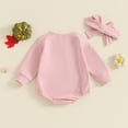 thumbnail image 6 of Douhoow Newborn Baby Girl Ghost Romper Long Sleeve Loose Sweatshirt Romper with Headband Infant Fall Clothes, 6 of 9
