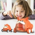 thumbnail image 2 of Gallickan Toy Cars for Toddlers 1-3, 2 Pack Cartoon Catapult Car, Baby Toys 12-18 Months, Interactive Toy Birthday Gift for Boys and Girls, Orange, 2 of 6