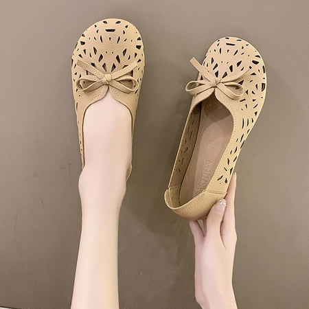 

Lhked Women s Fashion Soft Sole Comfortable Shoes Hollow Out Solid Color Casual Shoes