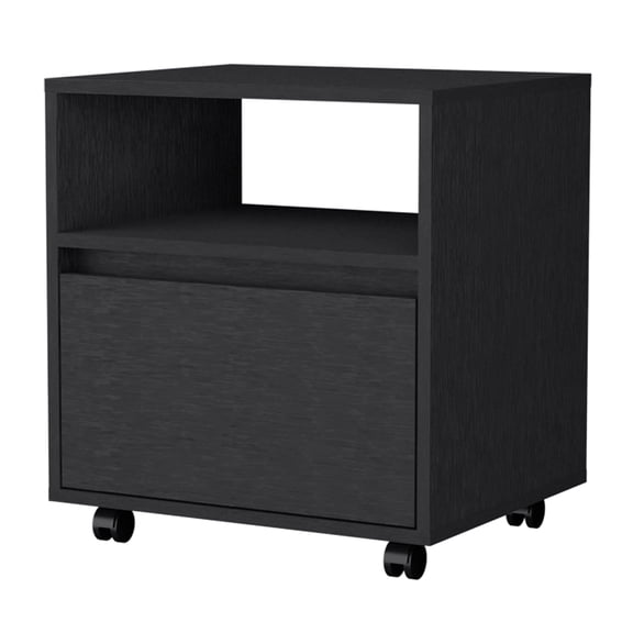 Cterwk Wood Nightstand with Open Shelf and 1 Drawer