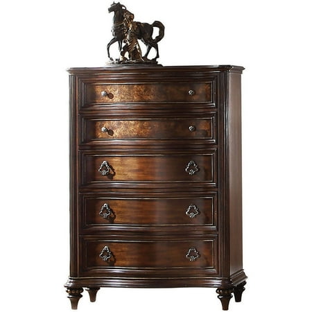 Acme Furniture Azis Dark Walnut Chest With Five Drawers Walmart Com
