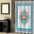 thumbnail image 2 of Fabric Shower Curtain, Crab Striped Printed Nautical Pattern Bathroom Curtain with 12 Hooks Waterproof No Bad Odor Machine Washable Bath Curtains for Bathroom, Spa Room, Background Cloth, 72"x84", 2 of 6