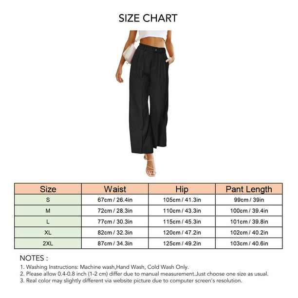 Wide Leg Pants, Easy Matching Women Loose Fit Pants High Waist For