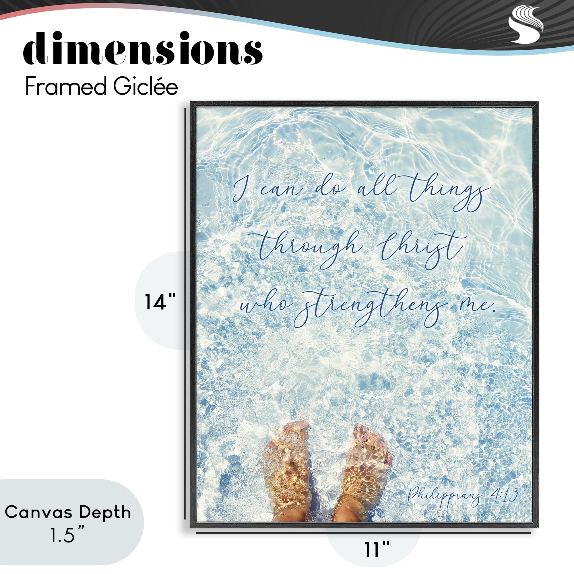Stupell Industries I Can Do All Things Black Framed Giclee Art, design by Sarah Jane