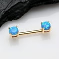 thumbnail image 2 of A Pair of Golden Fire Opal Prong Set Sparkle Nipple Barbell, 2 of 3