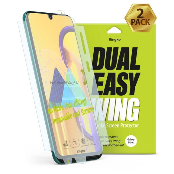 Samsung Galaxy M30s Screen Protector, Ringke [Dual Easy Wing] Film - 2 Pack