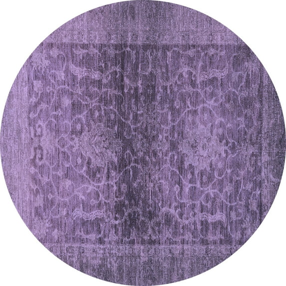 Ahgly Company Indoor Round Abstract Blue Modern Area Rugs, 8' Round