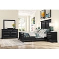 thumbnail image 2 of Roundhill Furniture Vintage Black Wood Bedroom Set, Queen Panel Bed, Dresser, Mirror, 2 Nightstands, 2 of 8