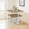 thumbnail image 2 of Costway 5pcs Dining Set Compact Dining Table and 4 Stools Metal Frame Nature, 2 of 10