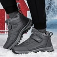 thumbnail image 3 of Rokment Womens Mens Winter Snow Hiking Boots with Fleece Lined Waterproof Non Slip Orthopedic Walking Work Ankle Booties Grey Size 8.5, 3 of 7